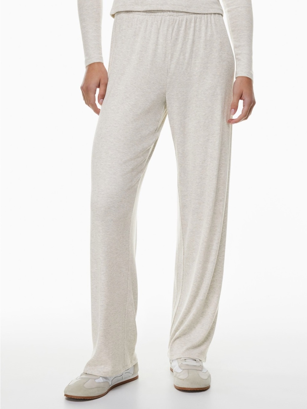 Babaton Light Cream Wide-Leg Lounge Pants